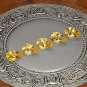 3.41 ct natürliche Gold  Citrin-Edelsteine, Birnenform, VVS-VS
