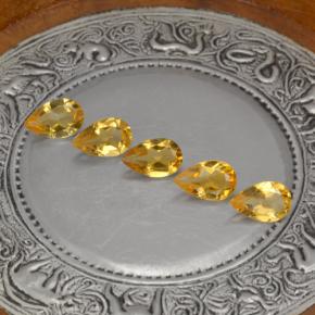 3,62 ct natürliche gelber Citrin-Edelsteine, Birnenform, VVS-VS