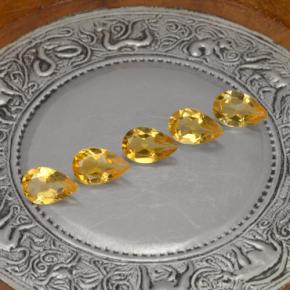 3,62 ct natürliche gelber Citrin-Edelsteine, Birnenform, VVS-VS