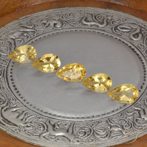 4.19ctw Natürlicher Medium Gold  Citrin, Birnenform, VVS-VS
