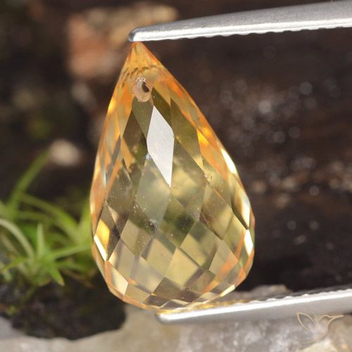 5.07ct Natürlicher Medium Orange  Citrin, Briolette, VVS-VS
