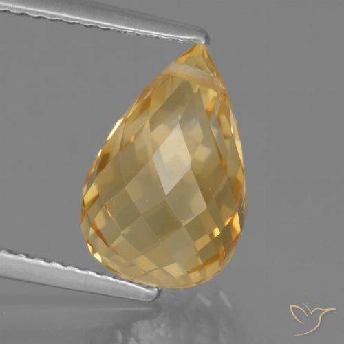 4.40ct Natürlicher Light Orange-Gold  Citrin, Briolette, VVS-VS