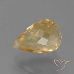 9,17 ctw natürlicher Light Orange-Gold  Citrin, Briolette, VVS-VS