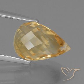 9,17 ctw natürlicher Light Orange-Gold  Citrin, Briolette, VVS-VS