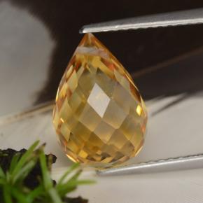 4,47 ctw natürlicher goldener Citrin, Briolette, VVS-VS
