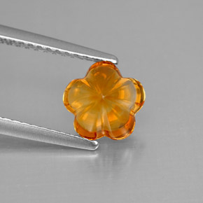 1,22 ctw natürlicher orangefarbener Citrin, Blumenschliff, Transparent