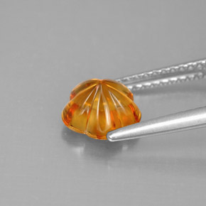 1,22 ctw natürlicher orangefarbener Citrin, Blumenschliff, Transparent