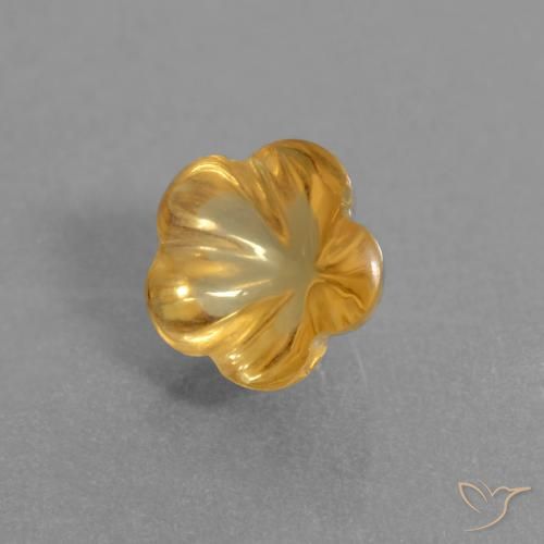 9,17 ctw natürlicher Dunkelgolden Citrin, Blumen-Schliff, Transparent