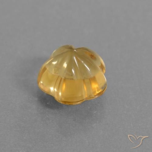 9,17 ctw natürlicher Dunkelgolden Citrin, Blumen-Schliff, Transparent