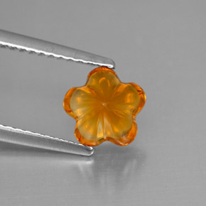 1,16 ctw natürlicher orangefarbener Citrin, Blumenschliff, Transparent