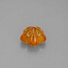 1,16 ctw natürlicher orangefarbener Citrin, Blumenschliff, Transparent