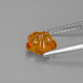 1,16 ctw natürlicher orangefarbener Citrin, Blumenschliff, Transparent