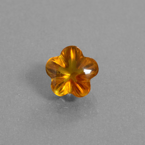 1,14 ctw natürlicher orangefarbener Citrin, Blumenschliff, Transparent