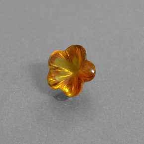 1,14 ctw natürlicher orangefarbener Citrin, Blumenschliff, Transparent