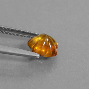1,14 ctw natürlicher orangefarbener Citrin, Blumenschliff, Transparent