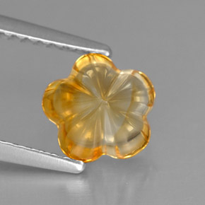 1,18 ctw natürlicher gelber Citrin, Blumenschliff, Transparent
