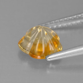 1,18 ctw natürlicher gelber Citrin, Blumenschliff, Transparent