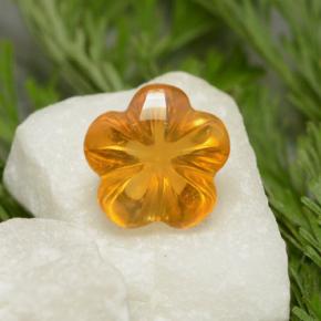 1,29 ctw natürlicher orangefarbener Citrin, Blumenschliff, Transparent