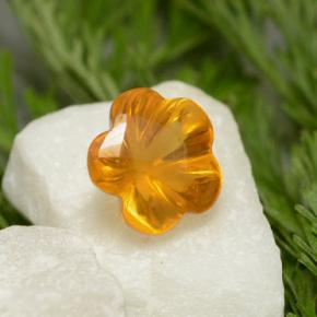 1,29 ctw natürlicher orangefarbener Citrin, Blumenschliff, Transparent