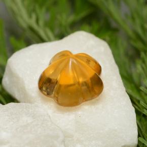 1,29 ctw natürlicher orangefarbener Citrin, Blumenschliff, Transparent