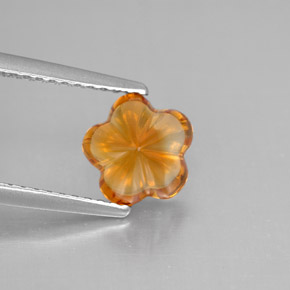 1,27 ctw natürlicher orangefarbener Citrin, Blumenschliff, Transparent