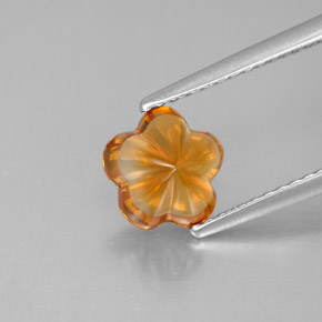 1,27 ctw natürlicher orangefarbener Citrin, Blumenschliff, Transparent