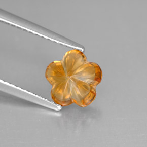 1,31 ctw natürlicher orangefarbener Citrin, Blumenschliff, Transparent
