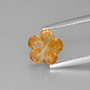 1,31 ctw natürlicher orangefarbener Citrin, Blumenschliff, Transparent