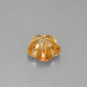 1,31 ctw natürlicher orangefarbener Citrin, Blumenschliff, Transparent