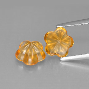  ct natürliche orangefarbener Citrin-Edelsteine, Blumenschliff, Transparent