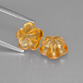  ct natürliche orangefarbener Citrin-Edelsteine, Blumenschliff, Transparent