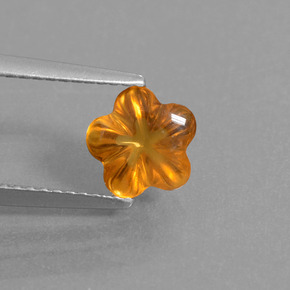 1,18 ctw natürlicher orangefarbener Citrin, Blumenschliff, Transparent