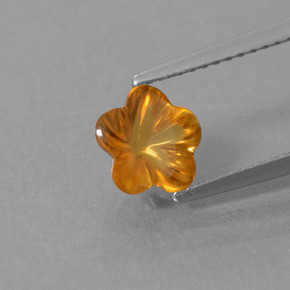 1,18 ctw natürlicher orangefarbener Citrin, Blumenschliff, Transparent