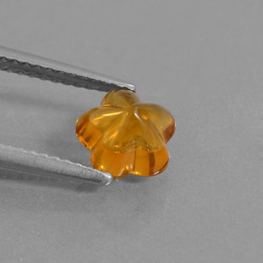 1,18 ctw natürlicher orangefarbener Citrin, Blumenschliff, Transparent