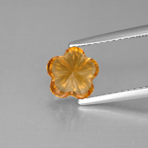 1,28 ctw natürlicher orangefarbener Citrin, Blumenschliff, Transparent