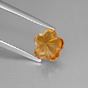 1,28 ctw natürlicher orangefarbener Citrin, Blumenschliff, Transparent