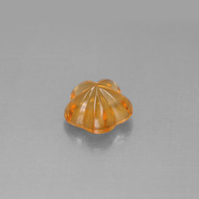 1,28 ctw natürlicher orangefarbener Citrin, Blumenschliff, Transparent