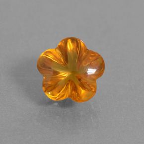 1,36 ctw natürlicher orangefarbener Citrin, Blumenschliff, Transparent