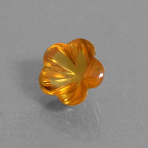1,36 ctw natürlicher orangefarbener Citrin, Blumenschliff, Transparent