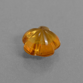 1,36 ctw natürlicher orangefarbener Citrin, Blumenschliff, Transparent