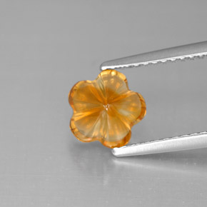 1,29 ctw natürlicher orangefarbener Citrin, Blumenschliff, Transparent