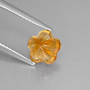 1,29 ctw natürlicher orangefarbener Citrin, Blumenschliff, Transparent