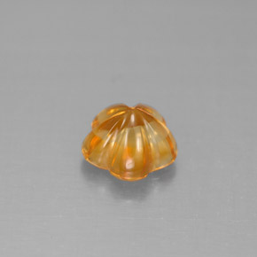 1,29 ctw natürlicher orangefarbener Citrin, Blumenschliff, Transparent