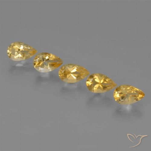 3.92ctw Natürlicher hellgolden Citrin, Birnenform, VVS-VS