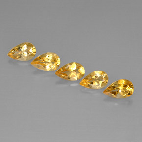 3,95 ct natürliche gelber Citrin-Edelsteine, Birnenform, VVS-VS