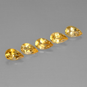 3,95 ct natürliche gelber Citrin-Edelsteine, Birnenform, VVS-VS