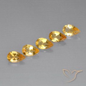 3.59 ct natürliche Light Orange-Gold  Citrin-Edelsteine, Birnenform, VVS-VS