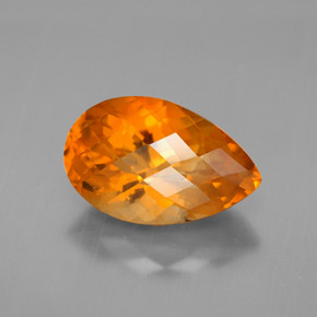 4,18 ctw natürlicher orangefarbener Citrin, Birnenform, VVS