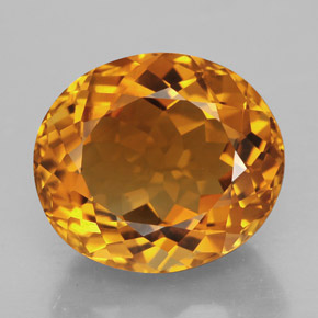 11,83 ctw natürlicher orangefarbener Citrin, Oval Schliff, IF