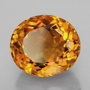 11,83 ctw natürlicher orangefarbener Citrin, Oval Schliff, IF